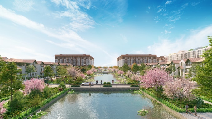 Cư dân Flora Avenue có thể thư giãn và tận hưởng không gian xanh mát ven kênh. Ảnh: Sun Property