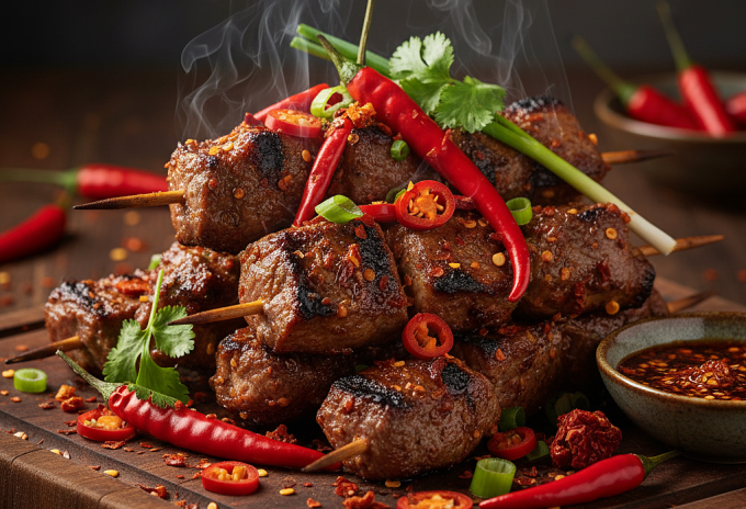 Người đau dạ dày không nên ăn các đồ ăn cay nóng, nhiều gia vị. Ảnh được tạo bởi AI