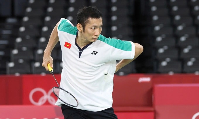 Tiến Minh thi đấu tại Olympic Tokyo, Nhật Bản năm 2021. Ảnh: BWF