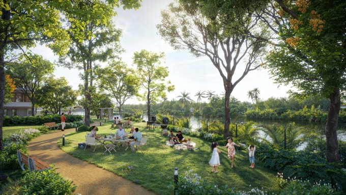 Gia đình có thể cùng nhau sinh hoạt trong không gian xanh. Ảnh minh họa: Nam Long