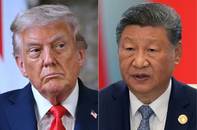 Tổng thống Mỹ Donald Trump (trái) và Chủ tịch Trung Quốc Tập Cận Bình. Ảnh: AFP