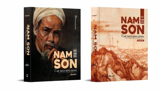 Hai tập sách Nam Sơn (1899-1973) - Di sản mỹ thuật Đông Dương qua tư liệu, lưu trữ và báo chí. Ảnh: Nhân vật cung cấp