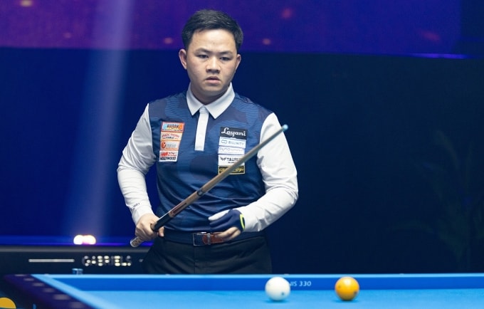 Bao Phương Vinh thi đấu tại World Championship 2025 ở Antwerp, Bỉ tối 14/10 tại Bỉ. Ảnh:World Cup billiards