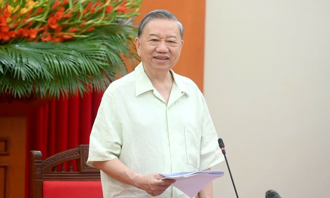 Tổng Bí thư Tô Lâm chủ trì phiên họp của Thường trực Ban Chỉ đạo Trung ương về phát triển khoa học, công nghệ, đổi mới sáng tạo và chuyển đổi số quốc gia. Ảnh: Báo Nhân dân