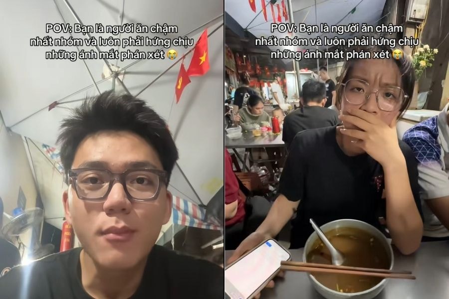 Những người ăn chậm luôn phải hứng chịu những ánh mắt phán xét (Tiktok: @ caocuongcicuc)