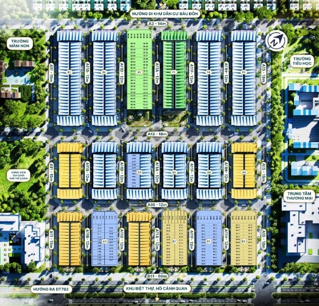 Quy hoạch khu đô thị Phước Đông. Ảnh: Minh Phú Land