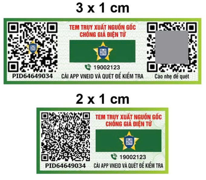 Mẫu tem VNIDCheck. Ảnh: C06