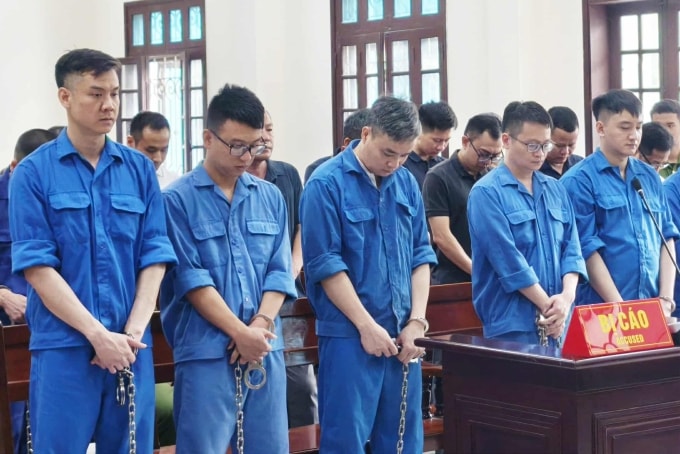 Các bị cáo tại phiên tòa. Ảnh: Lê Tân