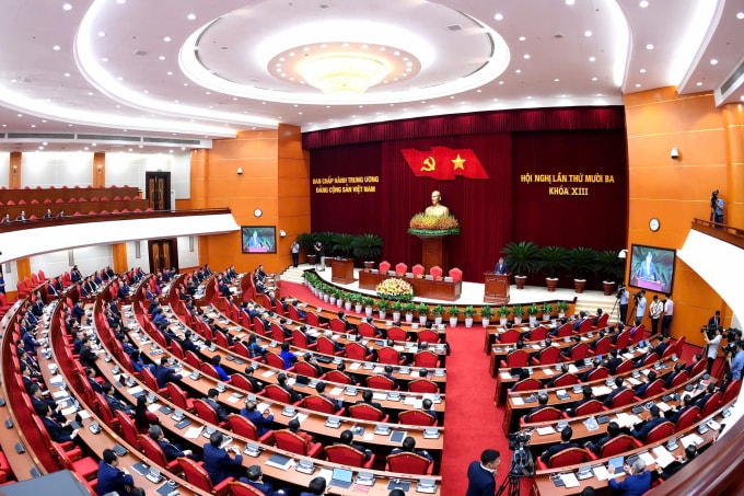 Đại biểu dự phiên bế mạc Hội nghị Trung ương 13 khóa 13, ngày 8/10. Ảnh: Hoàng Phong