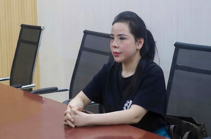 Nghi can Hiền tại cơ quan điều tra. Ảnh: Công an cung cấp