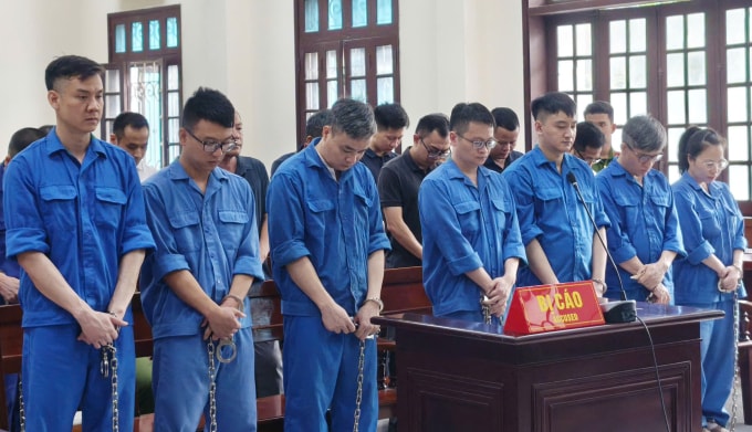 Các bị cáo trong phiên tòa. Ảnh: Lê Tân
