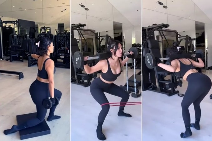 Hình ảnh Kim Kardashian trong phòng tập năm 2023. Ảnh: Kim Kardashian Instagram