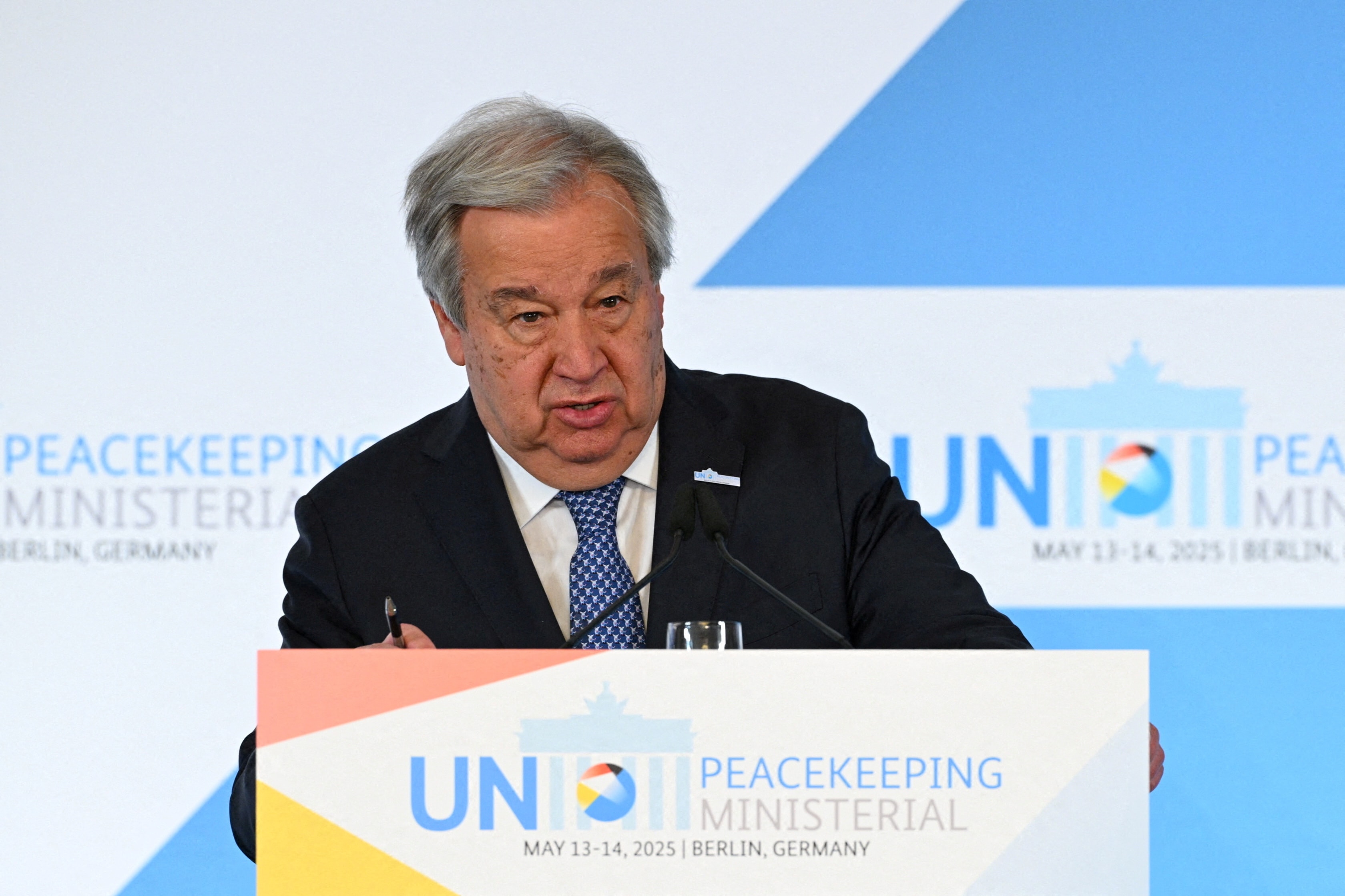 Tổng Thư ký Liên Hợp Quốc António Guterres trong khuôn khổ khóa họp thứ 80 của Đại hội đồng Liên Hợp Quốc tại New York, Mỹ. (Ảnh: Reuters)