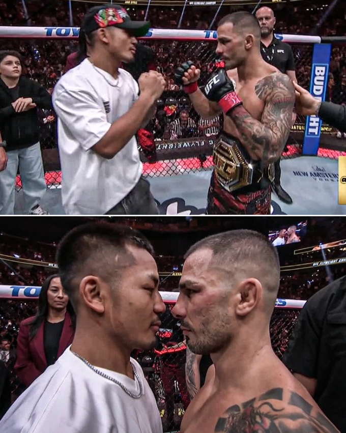 Joshua Van bước vào lồng bát giác sau khi Alexandre Pantoja thắng Kai Kara-France để bảo vệ đai hạng gà. Ảnh: ESPN