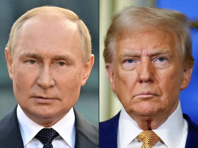 Tổng thống Mỹ Donald Trump (phải) và người đồng cấp Nga Vladimir Putin. Ảnh: AFP