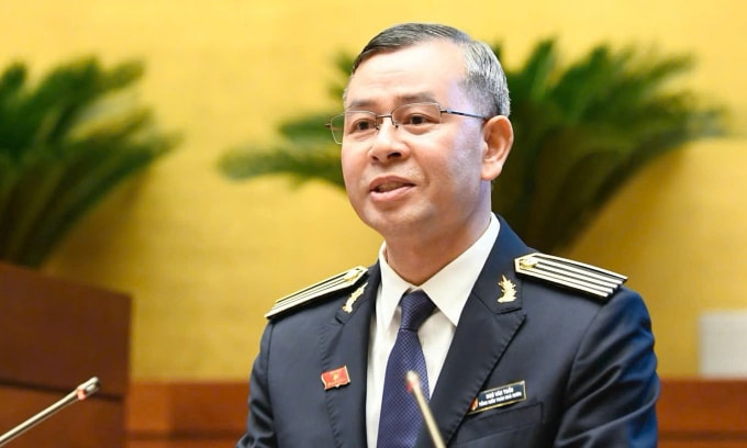 Tổng kiểm toán Nhà nước Ngô Văn Tuấn báo cáo công tác nhiệm kỳ 2021-2026 chiều 20/10. Ảnh: Cổng TTĐT Quốc hội