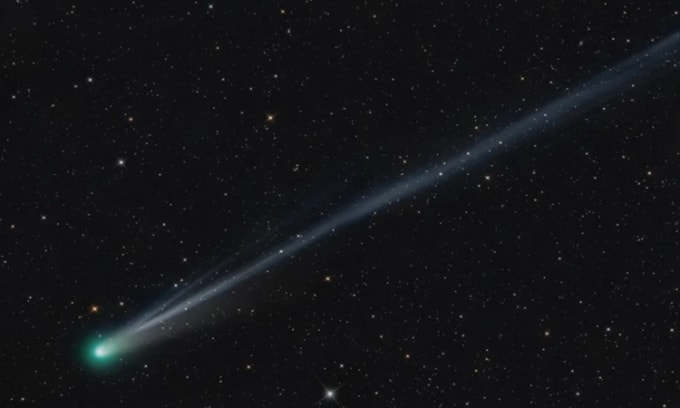 Nhiếp ảnh gia thiên văn Brennan Gilmore chụp ảnh sao chổi Lemmon hôm 4/10 từ trung tâm bang Virginia, Mỹ. Ảnh: Brennan Gilmore