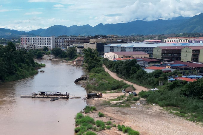 Khu phức hợp KK Park ở Myawaddy, Myanmar, gần biên giới với Thái Lan hôm 17/9. Ảnh: AFP