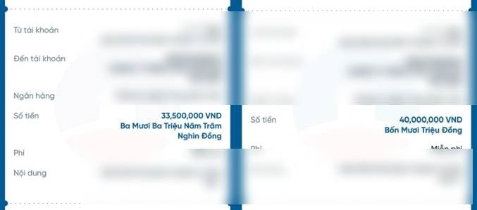 Sau 5 lần chuyển tiền, tổng số tiền mà tôi bị mất là 95 triệu đồng. Ảnh: TT