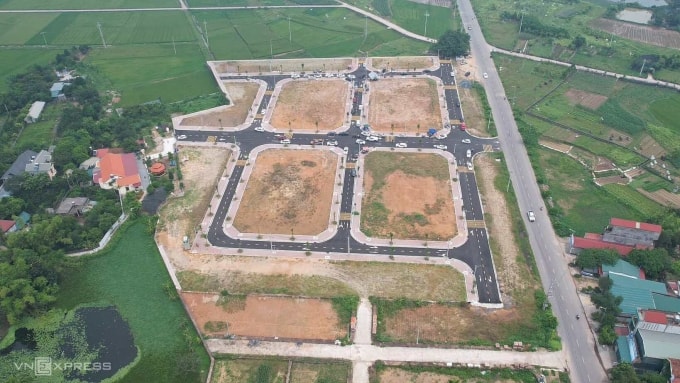 Một khu đất đấu giá tại xã Phúc Thọ. Ảnh: Anh Tú