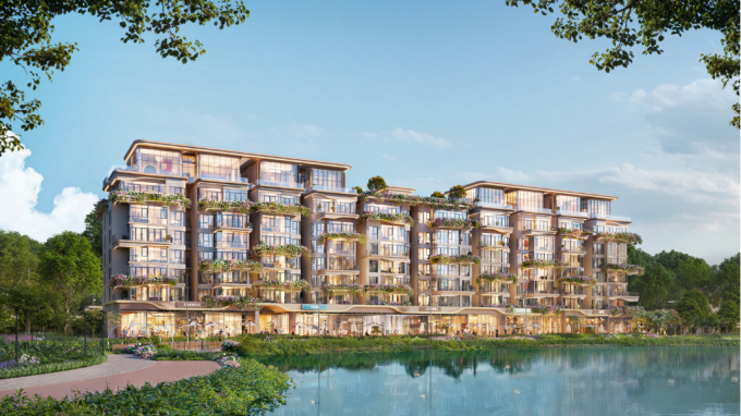 Phân khu trung tầng với 108 căn hộ. Ảnh: Ecopark