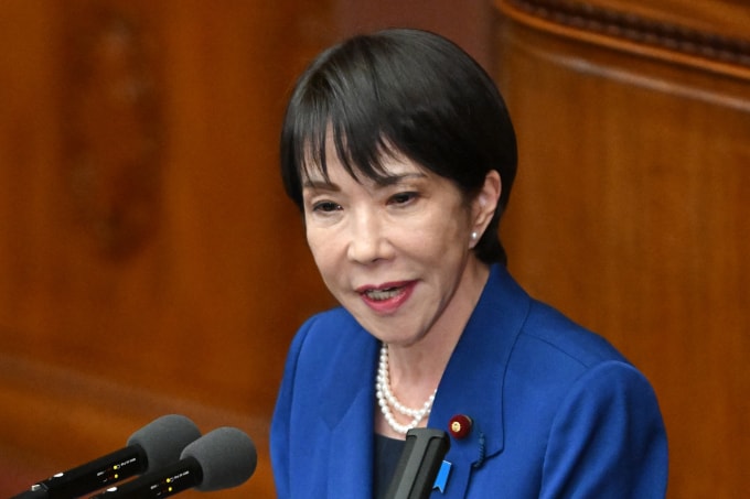 Thủ tướng Sanae Takaichi phát biểu trước quốc hội ngày 24/10. Ảnh: AFP