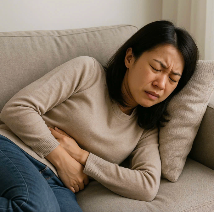 Khi già đi, cơ thể dễ gặp các vấn đề về tiêu hóa. Ảnh được tạo bởi AI