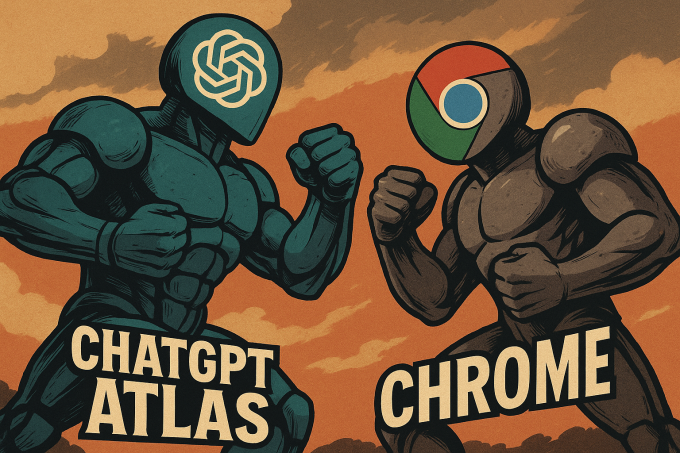 Minh họa ChatGPT Atlas đọ sức với Google Chrome. Ảnh: ChatGPT