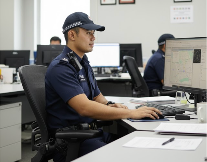 Cựu cảnh sát khai ban đầu từ chối truy cập mạng nội bộ nhưng vì vợ mắng nên làm theo. Ảnh: Gemini AI