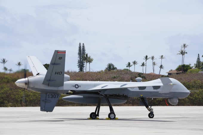 UAV MQ-9 Reaper trong cuộc diễn tập hồi tháng 7/2022. Ảnh: Reuters