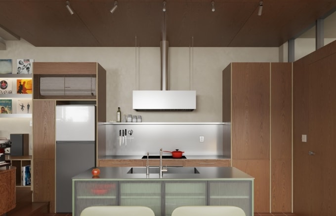 Bản thiết kế của một công trình có khu vực bếp cũng sử dụng 304. Ảnh: T&PAC Architects