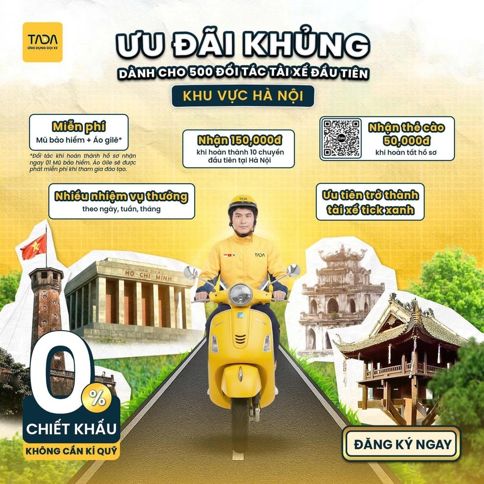 TADA mang chính sách chiết khấu 0% đến với tài xế Hà Nội - 5 TADA mang chính sách chiết khấu 0% đến với tài xế Hà Nội - 5