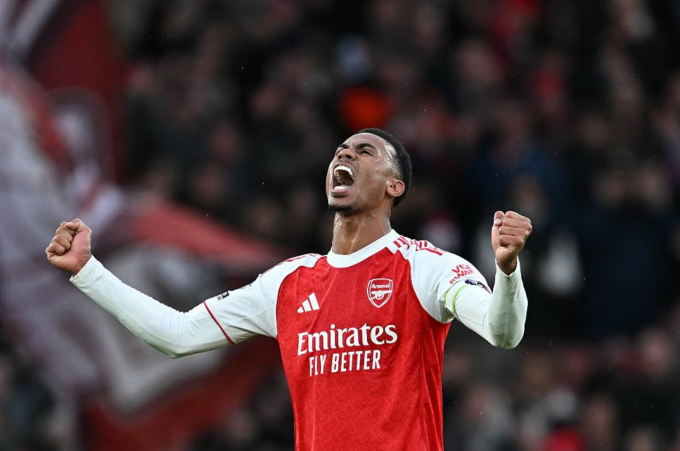 Gabriel Magalhaes vui mừng sau trận. Ảnh: Arsenal FC