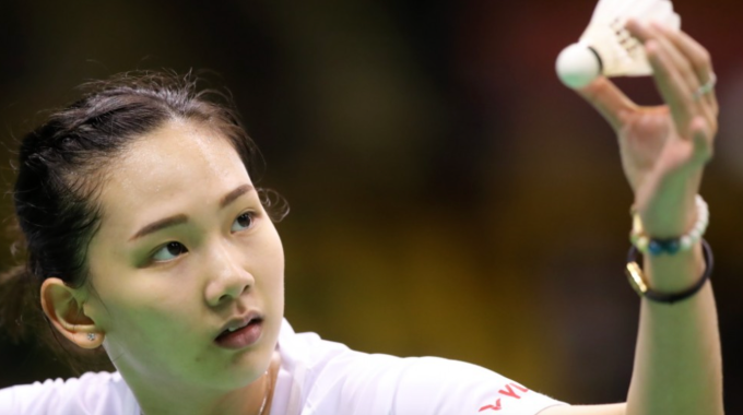 Pornpawee Chochuwong thi đấu tại giải cầu lông toàn Anh 2020. Ảnh: BWF