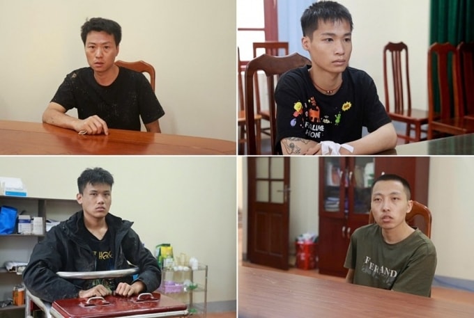 Bốn nghi phạm bị bắt giữ. Ảnh: Công an cung cấp