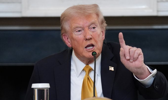 Tổng thống Mỹ Donald Trump tại Nhà Trắng ngày 23/10. Ảnh: AP