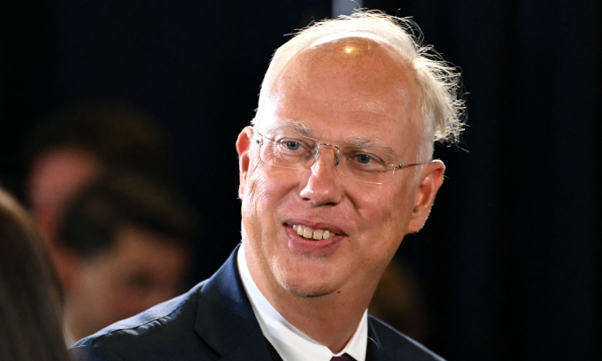 Ông Dmitriev tại hội nghị thượng đỉnh Nga - Mỹ ở Alaska hồi tháng 8. Ảnh: AFP