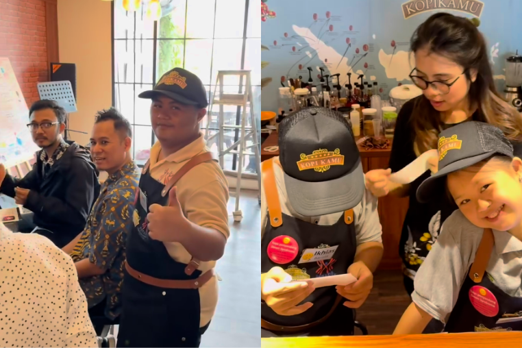 Những nhân viên tại Kopi Kamu luôn dành cho khách hàng sự ấm áp nhất.