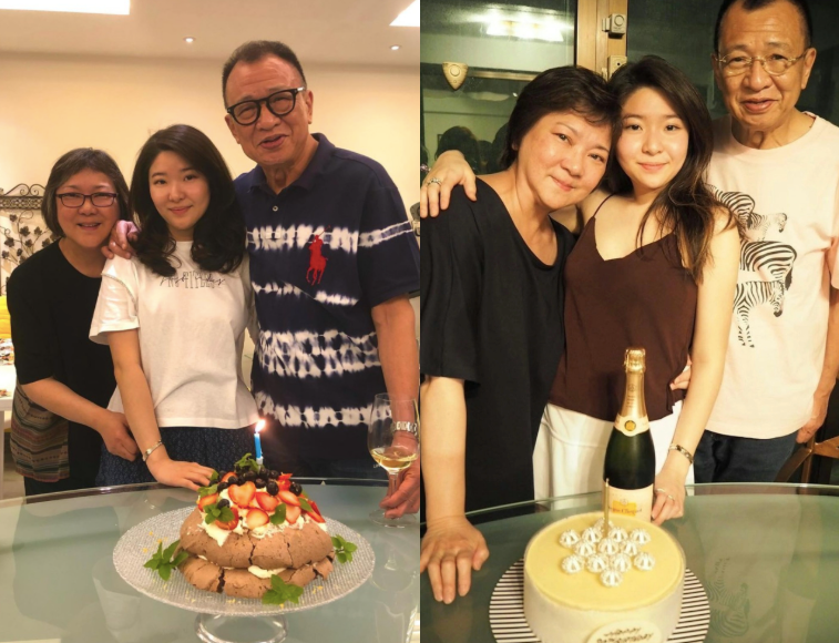 Hứa Thiệu Hùng bên bà xã và con gái.