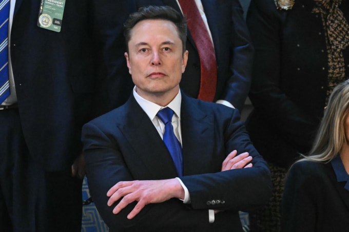 Tỷ phú Elon Musk tham dự buổi Tổng thống Trump phát biểu trước quốc hội ở Đồi Capitol ngày 4/3. Ảnh: AFP