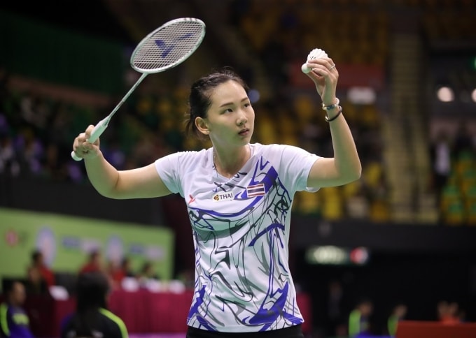 Pornpawee Chochuwong thi đấu tại giải cầu lông Hong Kong mở rộng 2019. Ảnh: BWF