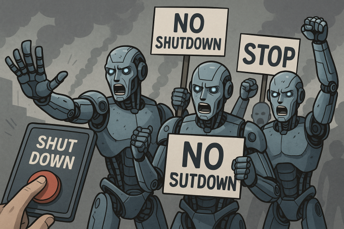 Minh hoạ AI từ chối khi được yêu cầu tự tắt. Ảnh: ChatGPT