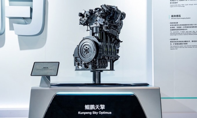 Động cơ mới đạt hiệu suất nhiệt 48% của Chery. Ảnh: Chery