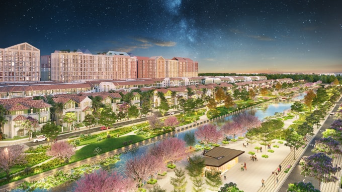 Phối cảnh các tòa căn hộ cao tầng sở hữu vị trí đắc địa trong phân khu Flora Avenue. Ảnh: Sun Property