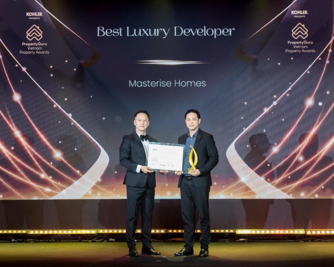 Masterise Homes nhận giải Nhà phát triển bất động sản hạng sang tốt nhất Việt Nam tại PropertyGuru Vietnam Property Awards 2025. Ảnh: MH