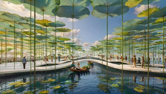 Charmora City áp dụng mô hình Sponge City - thành phố bọt biển. Ảnh: Sun Property