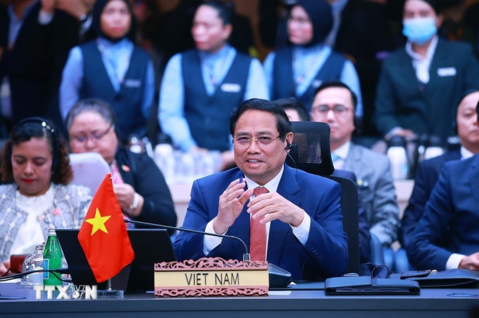 Thủ tướng Phạm Minh Chính tại Hội nghị Cấp cao ASEAN - Trung Quốc lần thứ 28 ở Kuala Lumpur, Malaysia ngày 28/10. Ảnh: TTXVN