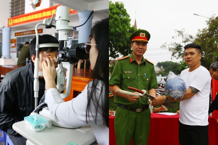 Tưởng bị phạt khi nộp vũ khí, người dân bất ngờ nhận quà chăm sóc sức khỏe (Báo Vietnamnet)