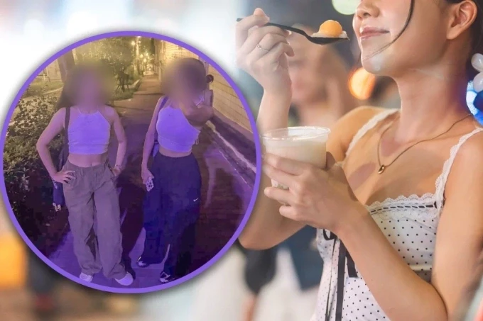 Hai khách Trung Quốc ở nhà hàng Nhật Bản hồi cuối tháng 8/2025. Ảnh: Yating Yang