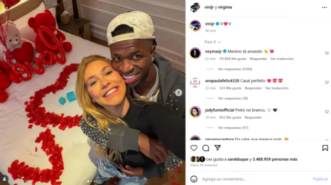 Vinicius và Virginia Fonseca đăng ảnh trên Instagram, công khai mối quan hệ.